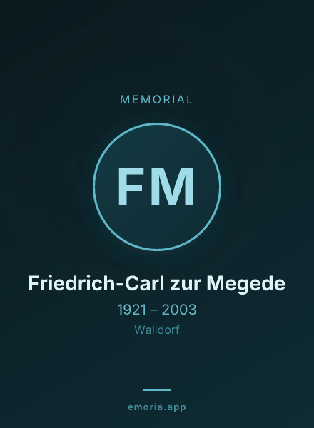 Memorial portrait of Friedrich-Carl zur Megede