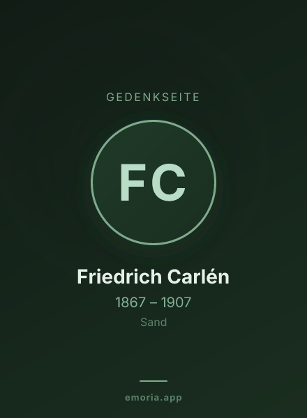 Gedenkportrait von Friedrich Carlén