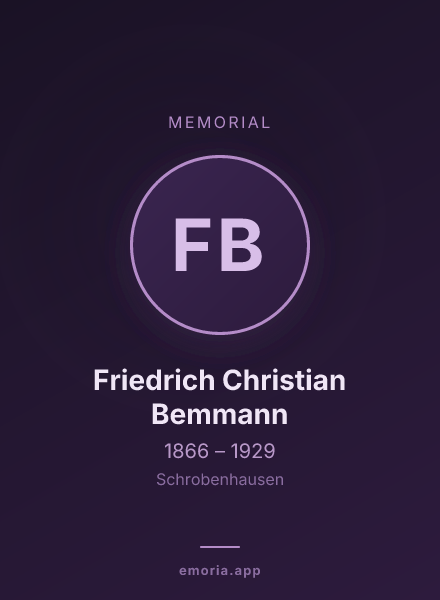 Memorial portrait of Friedrich Christian Bemmann