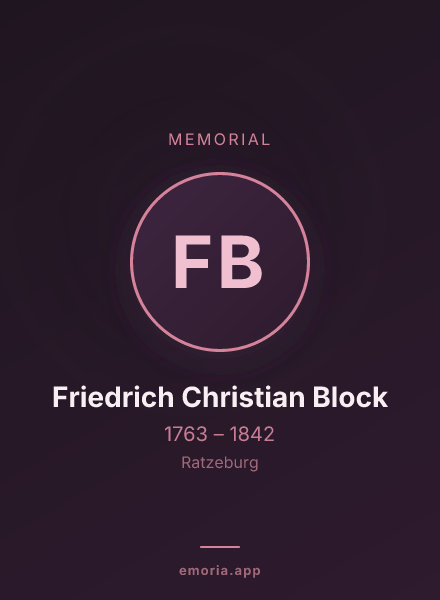 Memorial portrait of Friedrich Christian Block