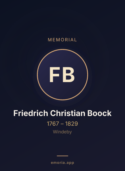 Memorial portrait of Friedrich Christian Boock