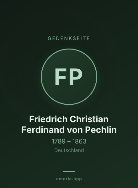 Gedenkportrait von Friedrich Christian Ferdinand von Pechlin