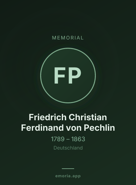 Memorial portrait of Friedrich Christian Ferdinand von Pechlin