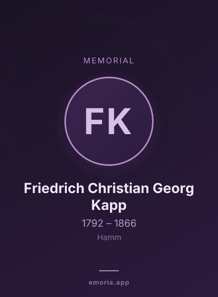 Memorial portrait of Friedrich Christian Georg Kapp