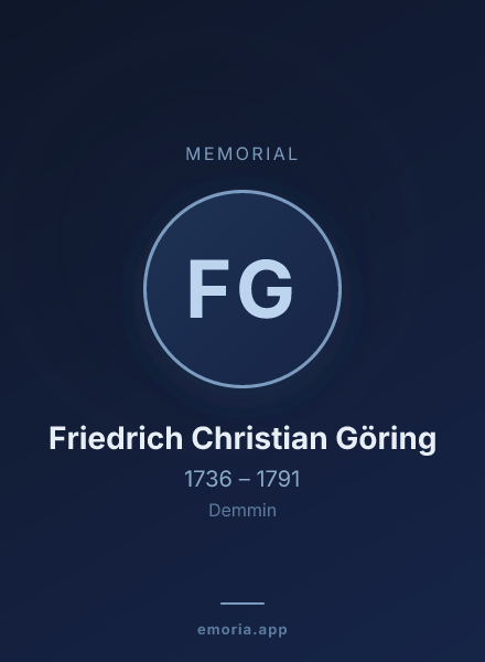 Memorial portrait of Friedrich Christian Göring