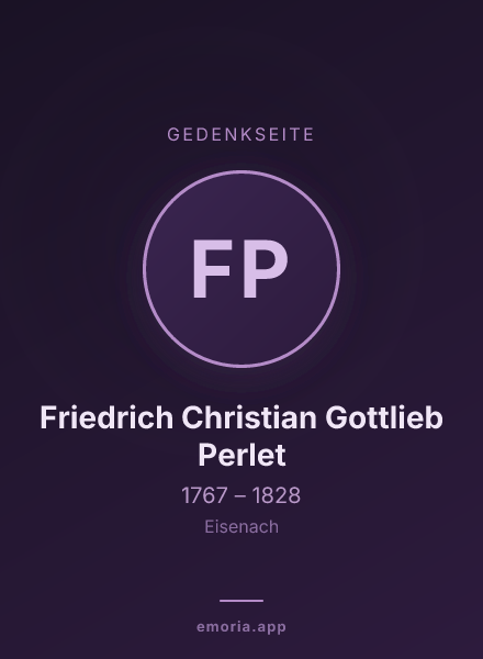 Gedenkportrait von Friedrich Christian Gottlieb Perlet