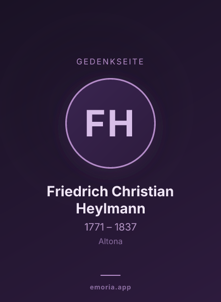 Gedenkportrait von Friedrich Christian Heylmann