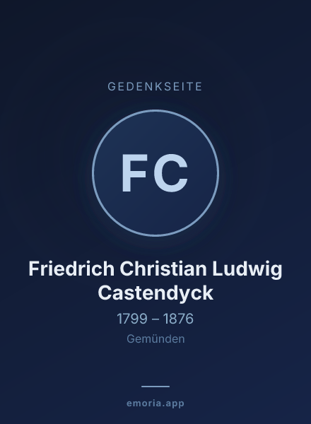Gedenkportrait von Friedrich Christian Ludwig Castendyck