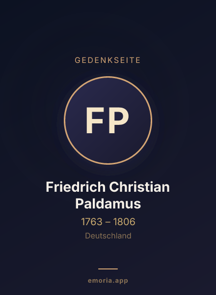 Gedenkportrait von Friedrich Christian Paldamus