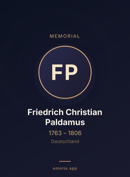 Memorial portrait of Friedrich Christian Paldamus