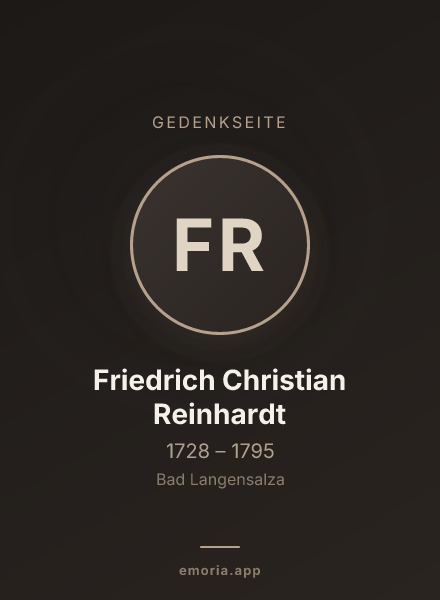Gedenkportrait von Friedrich Christian Reinhardt
