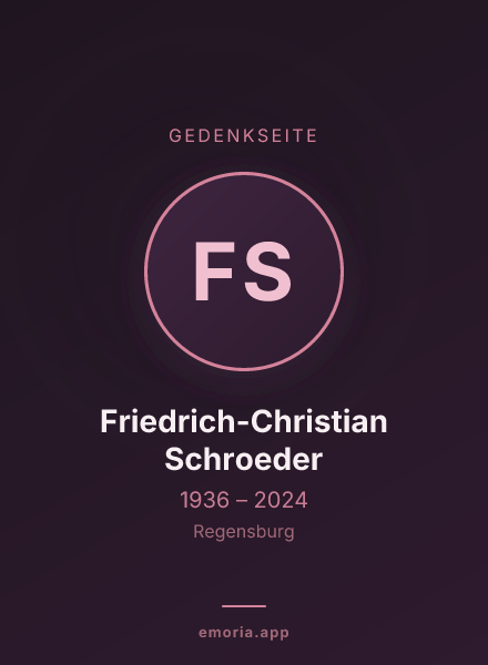 Gedenkportrait von Friedrich-Christian Schroeder