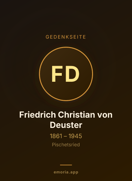 Gedenkportrait von Friedrich Christian von Deuster