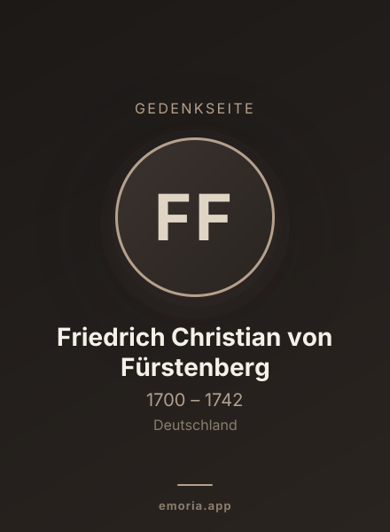 Gedenkportrait von Friedrich Christian von Fürstenberg