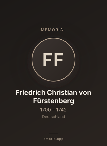 Memorial portrait of Friedrich Christian von Fürstenberg