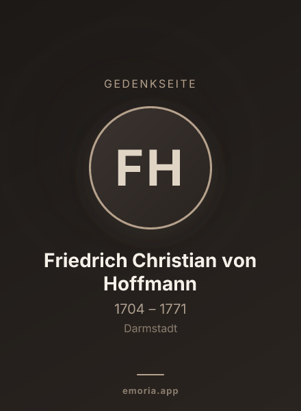 Gedenkportrait von Friedrich Christian von Hoffmann