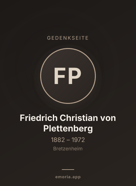 Gedenkportrait von Friedrich Christian von Plettenberg
