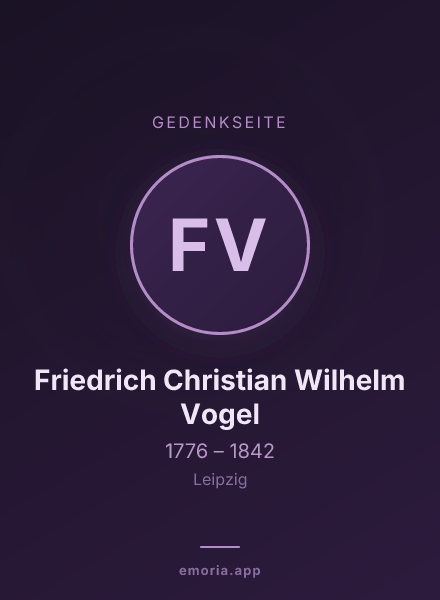 Gedenkportrait von Friedrich Christian Wilhelm Vogel