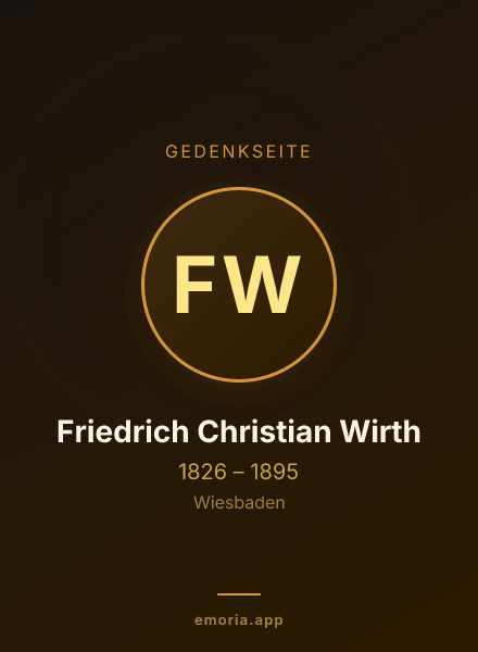 Gedenkportrait von Friedrich Christian Wirth