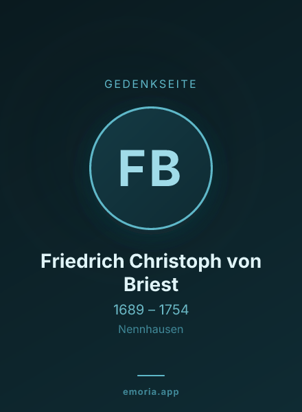 Gedenkportrait von Friedrich Christoph von Briest