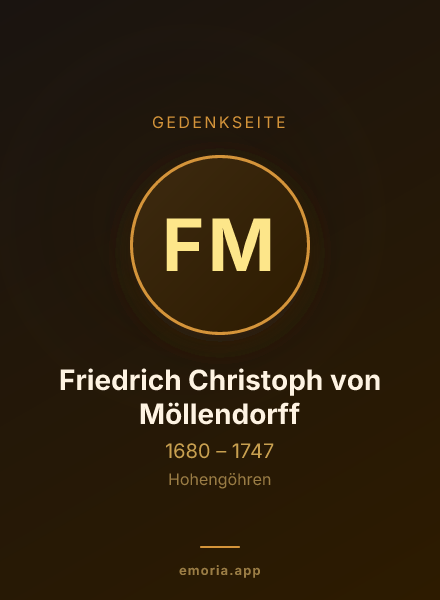 Gedenkportrait von Friedrich Christoph von Möllendorff