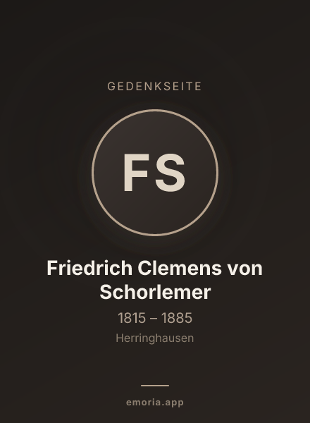 Gedenkportrait von Friedrich Clemens von Schorlemer