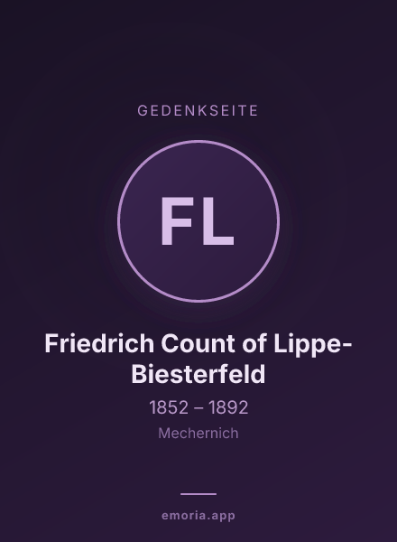 Gedenkportrait von Friedrich Count of Lippe-Biesterfeld