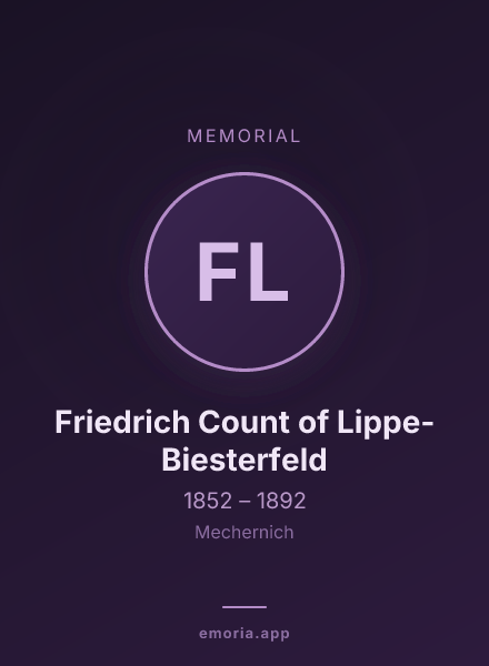 Memorial portrait of Friedrich Count of Lippe-Biesterfeld