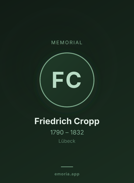 Memorial portrait of Friedrich Cropp