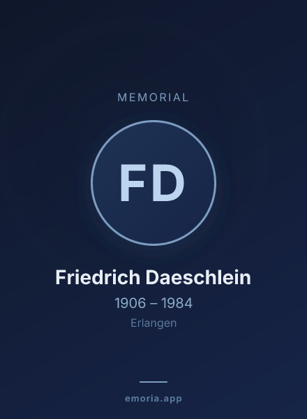 Memorial portrait of Friedrich Daeschlein