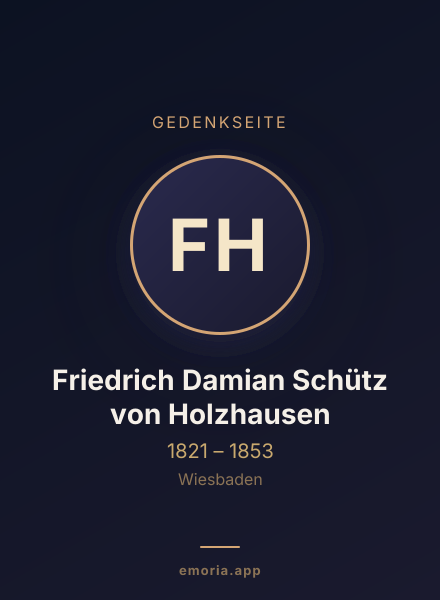 Gedenkportrait von Friedrich Damian Schütz von Holzhausen