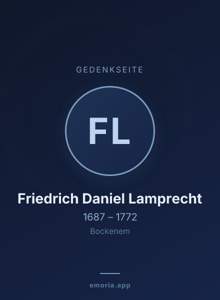 Gedenkportrait von Friedrich Daniel Lamprecht