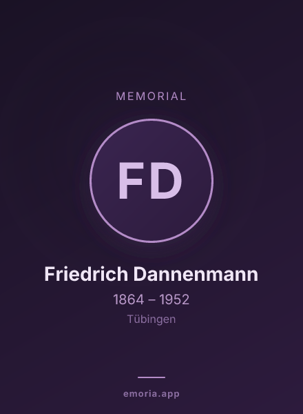 Memorial portrait of Friedrich Dannenmann