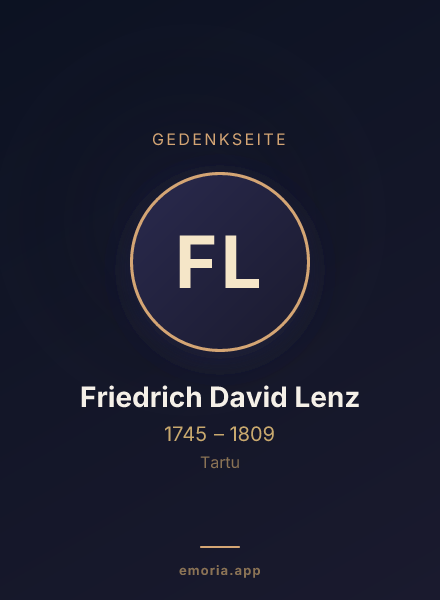 Gedenkportrait von Friedrich David Lenz