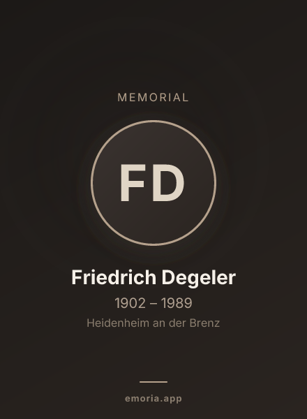 Memorial portrait of Friedrich Degeler