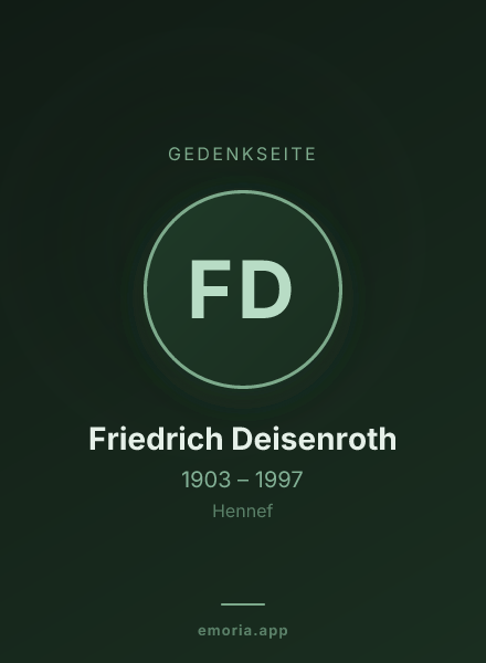 Gedenkportrait von Friedrich Deisenroth