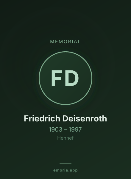 Memorial portrait of Friedrich Deisenroth