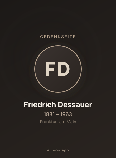 Gedenkportrait von Friedrich Dessauer