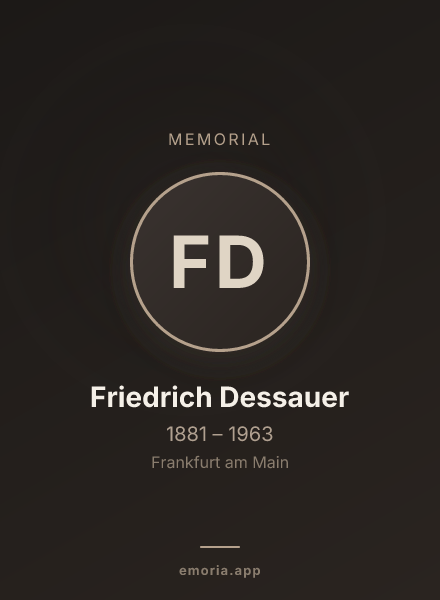 Memorial portrait of Friedrich Dessauer