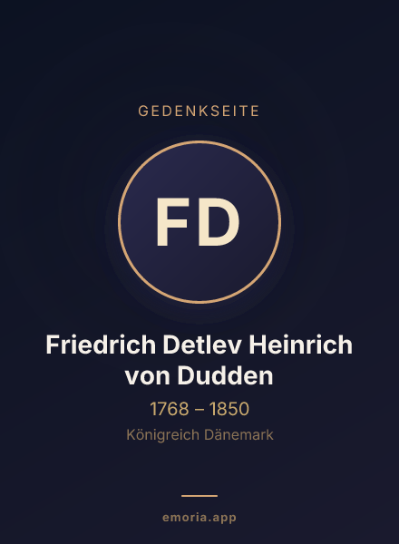 Gedenkportrait von Friedrich Detlev Heinrich von Dudden