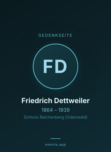 Gedenkportrait von Friedrich Dettweiler