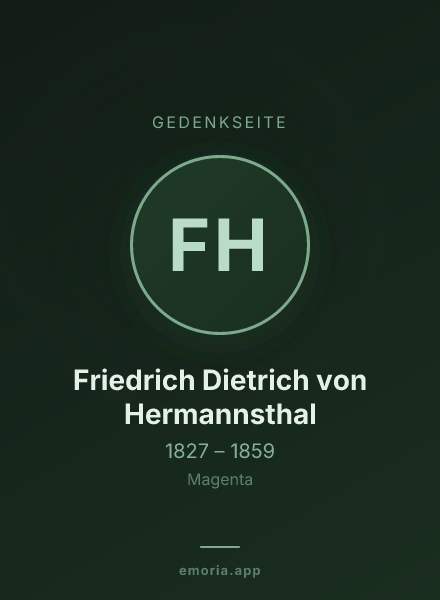Gedenkportrait von Friedrich Dietrich von Hermannsthal