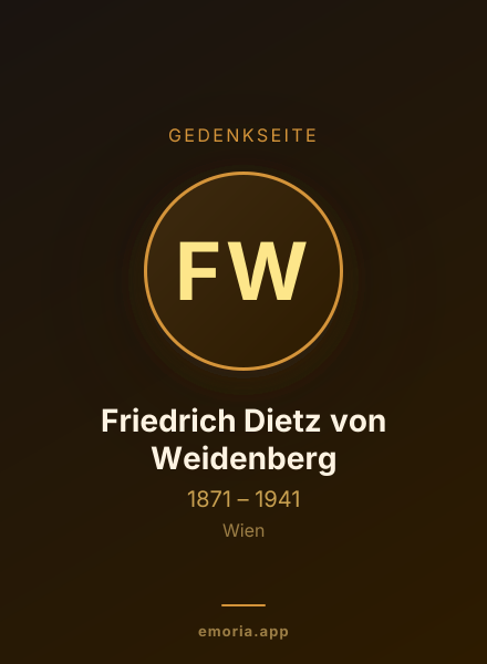 Gedenkportrait von Friedrich Dietz von Weidenberg