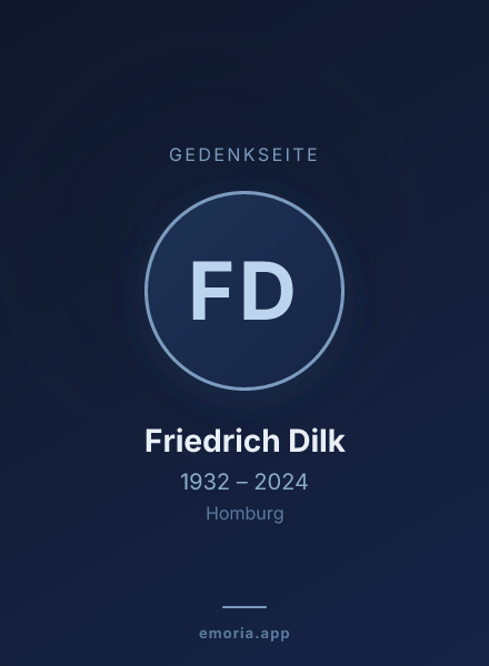 Gedenkportrait von Friedrich Dilk