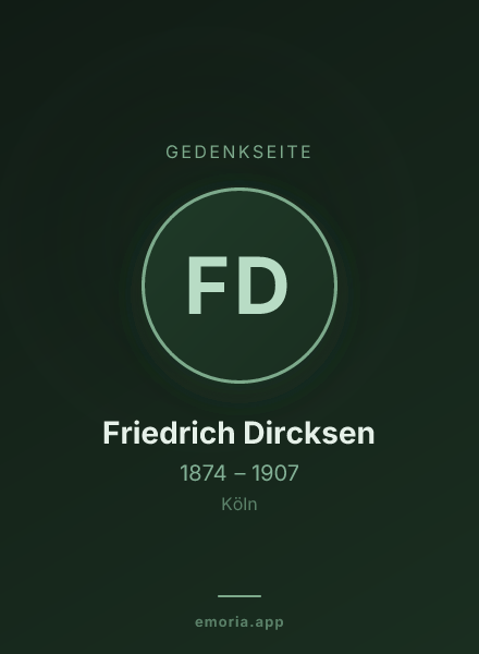 Gedenkportrait von Friedrich Dircksen