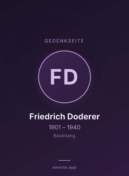 Gedenkportrait von Friedrich Doderer