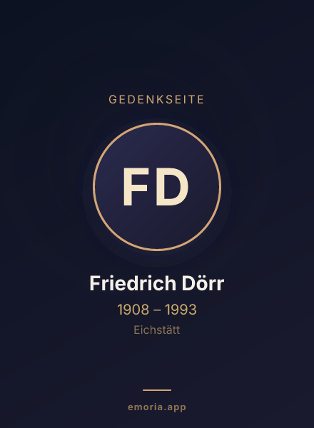Gedenkportrait von Friedrich Dörr