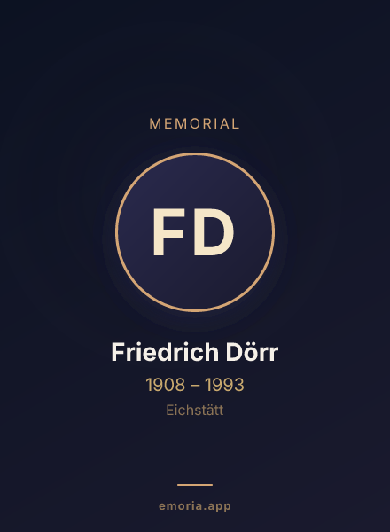 Memorial portrait of Friedrich Dörr
