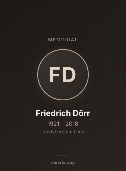 Memorial portrait of Friedrich Dörr