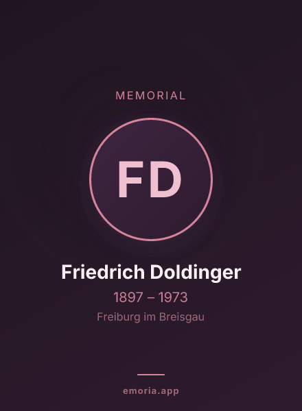 Memorial portrait of Friedrich Doldinger